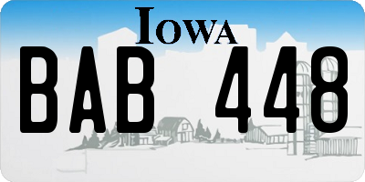 IA license plate BAB448