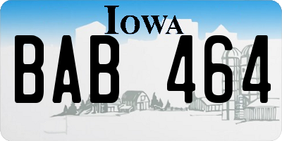 IA license plate BAB464