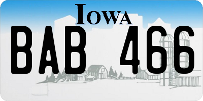 IA license plate BAB466