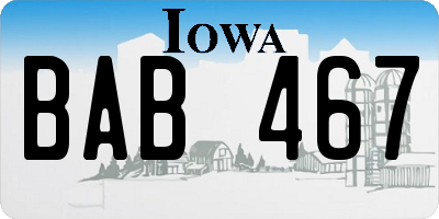 IA license plate BAB467