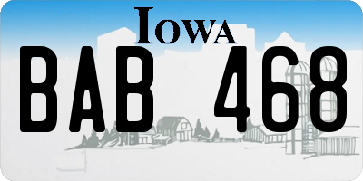 IA license plate BAB468