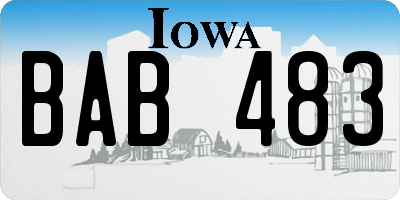 IA license plate BAB483