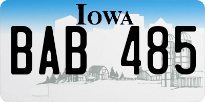 IA license plate BAB485