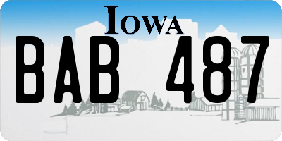 IA license plate BAB487