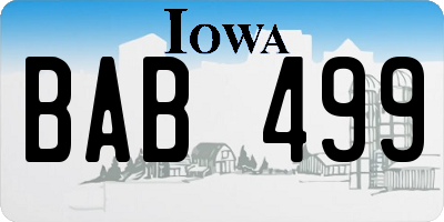 IA license plate BAB499