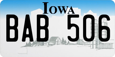 IA license plate BAB506