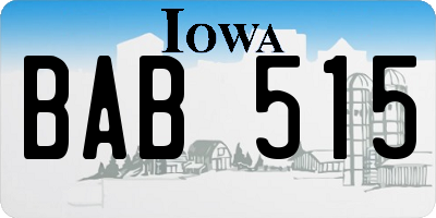 IA license plate BAB515