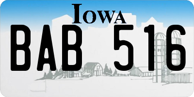 IA license plate BAB516