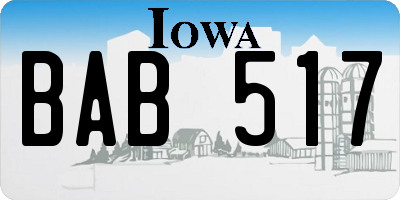 IA license plate BAB517