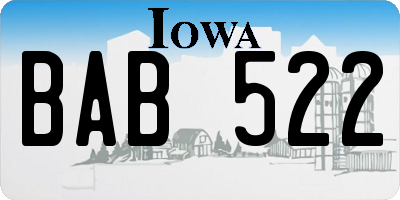 IA license plate BAB522