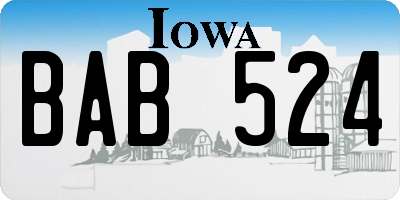 IA license plate BAB524