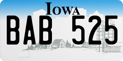 IA license plate BAB525