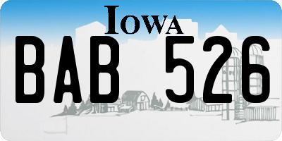 IA license plate BAB526