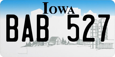 IA license plate BAB527