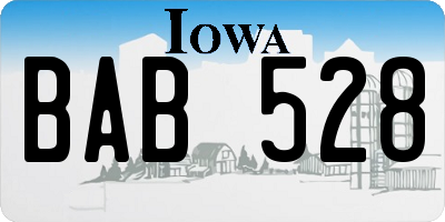 IA license plate BAB528