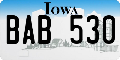 IA license plate BAB530