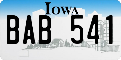 IA license plate BAB541