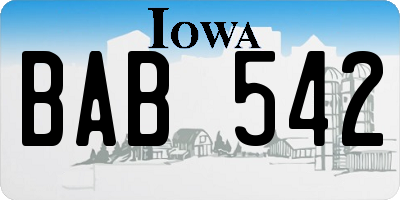 IA license plate BAB542