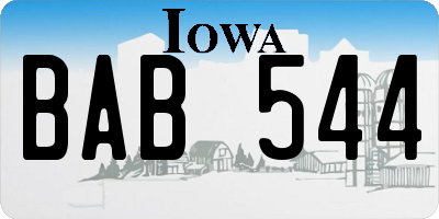 IA license plate BAB544