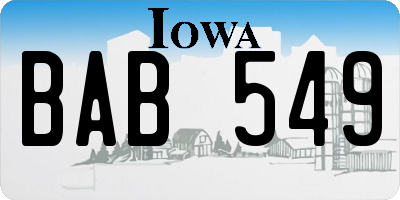 IA license plate BAB549