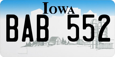 IA license plate BAB552