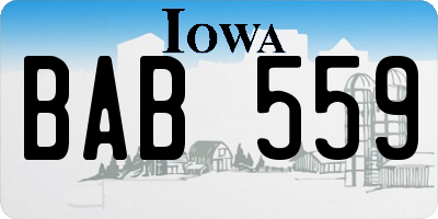 IA license plate BAB559