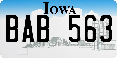IA license plate BAB563