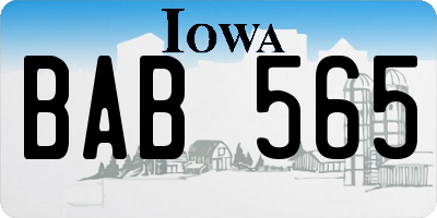 IA license plate BAB565