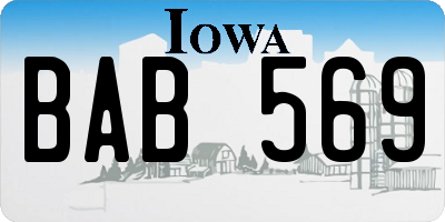 IA license plate BAB569