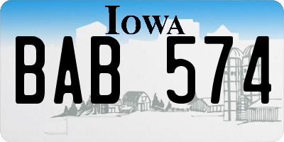 IA license plate BAB574