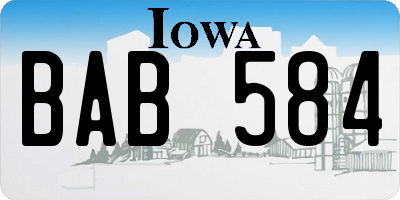 IA license plate BAB584