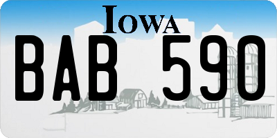IA license plate BAB590