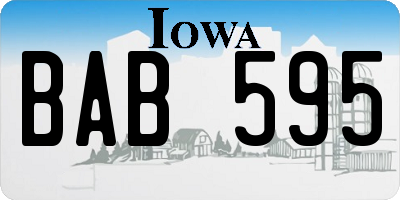 IA license plate BAB595