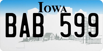 IA license plate BAB599