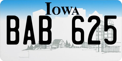 IA license plate BAB625