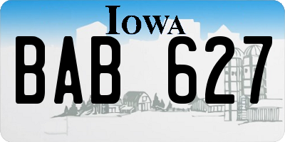 IA license plate BAB627