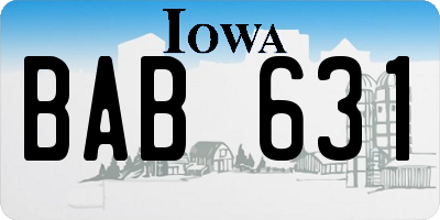 IA license plate BAB631