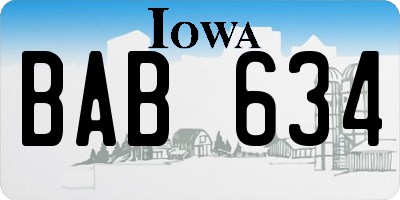 IA license plate BAB634