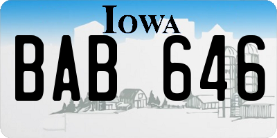 IA license plate BAB646
