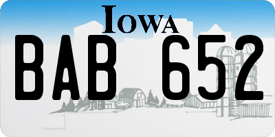 IA license plate BAB652