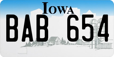 IA license plate BAB654