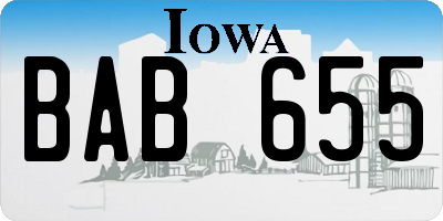 IA license plate BAB655
