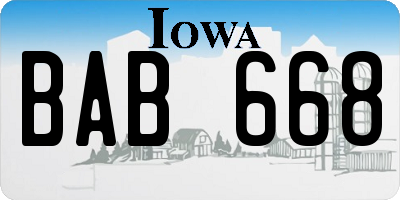 IA license plate BAB668