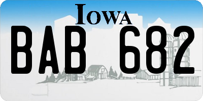 IA license plate BAB682