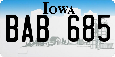 IA license plate BAB685