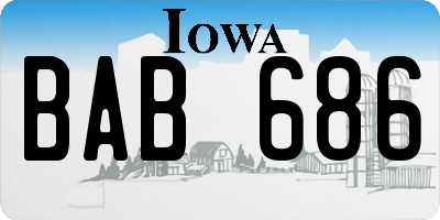 IA license plate BAB686