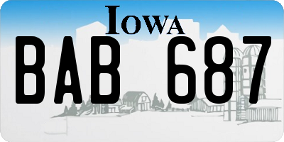 IA license plate BAB687
