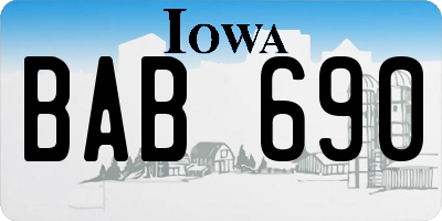 IA license plate BAB690