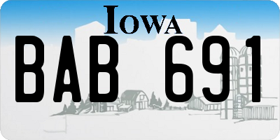 IA license plate BAB691