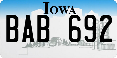 IA license plate BAB692